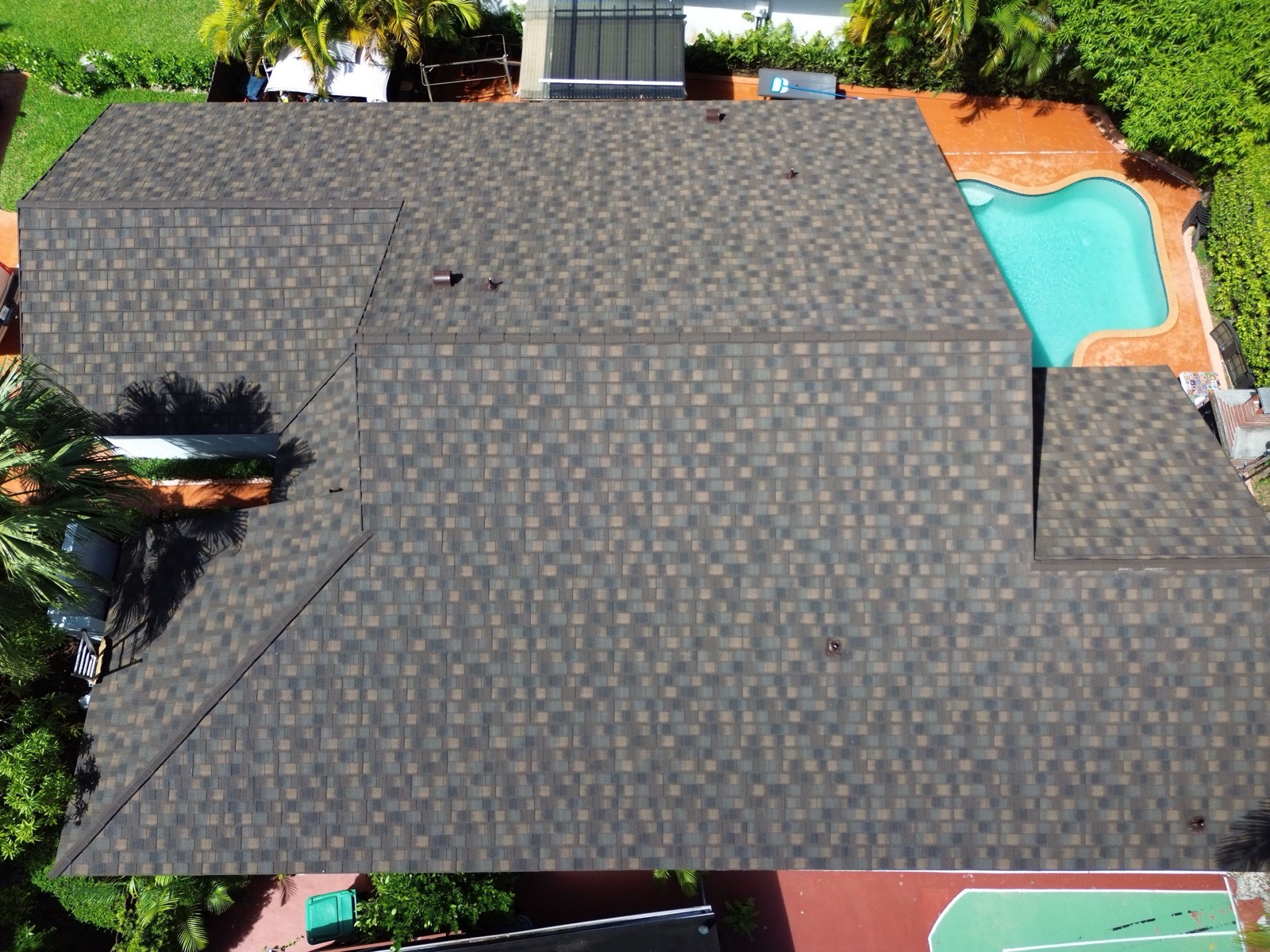 Finished asphalt shingle roof after replacement in Southwest Miami-Dade