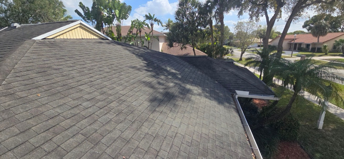 Existing asphalt shingle roof before metal replacement, Plantation FL