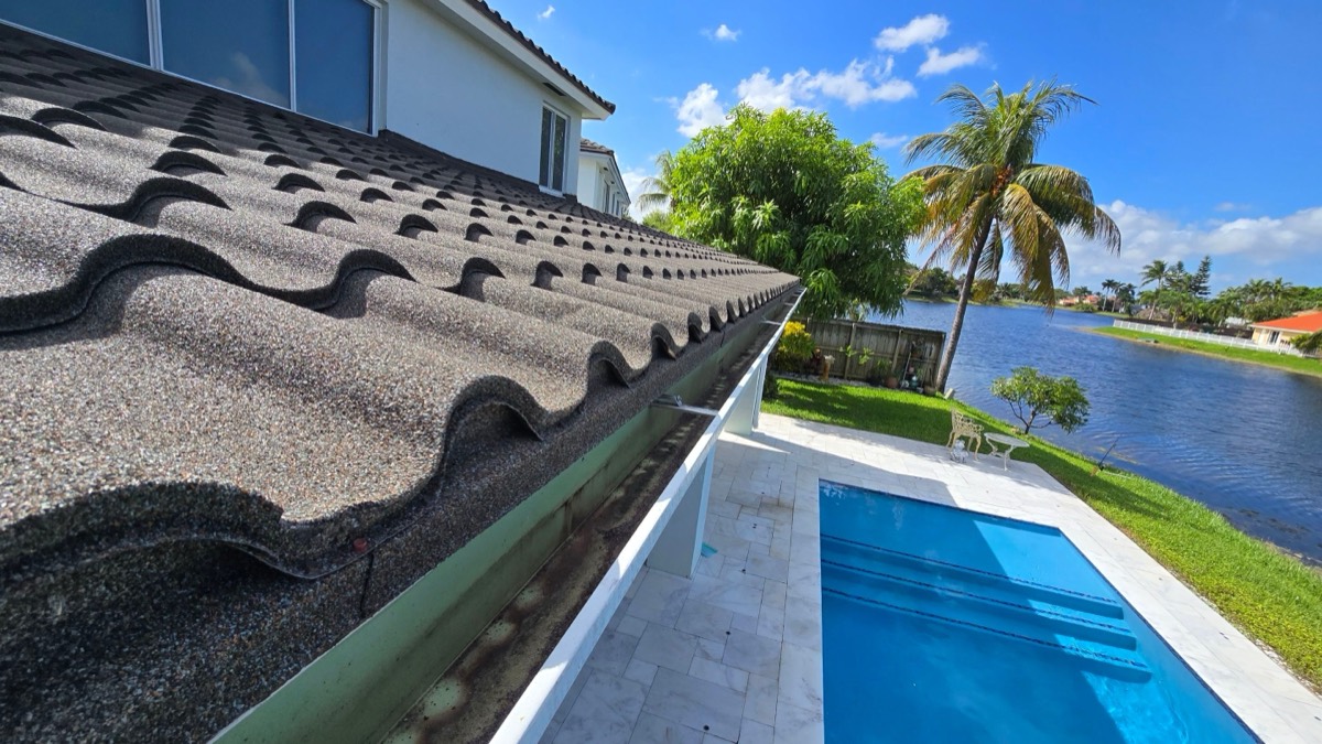 Tile roof repair and gutter line inspection in Miami-Dade